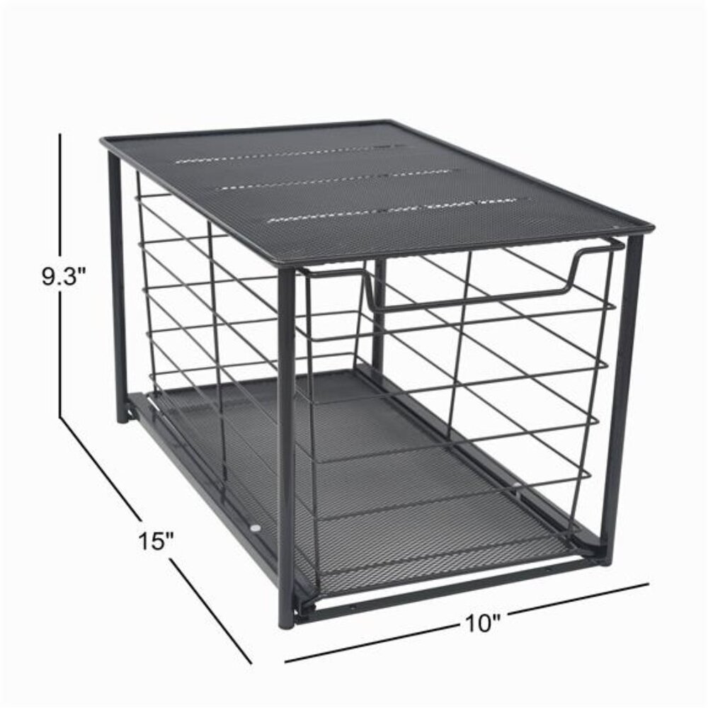 Large Stackable Slide-Out Drawer Organizer, Matte Black - Picture 7 of 7